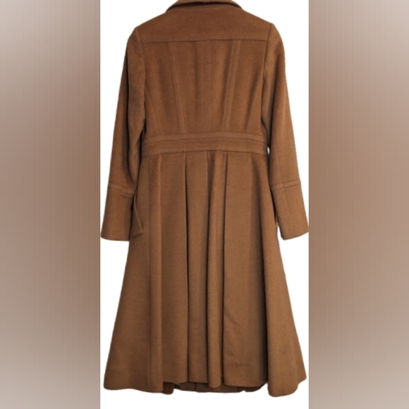 EUC Burberry tan trench coat 100% camel hair princess cut button down half 2 - Picture 4 of 16